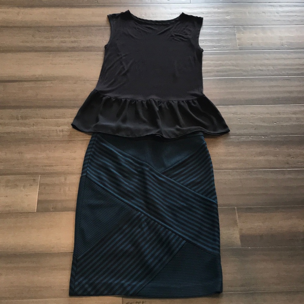 Skirt and shirt outfit